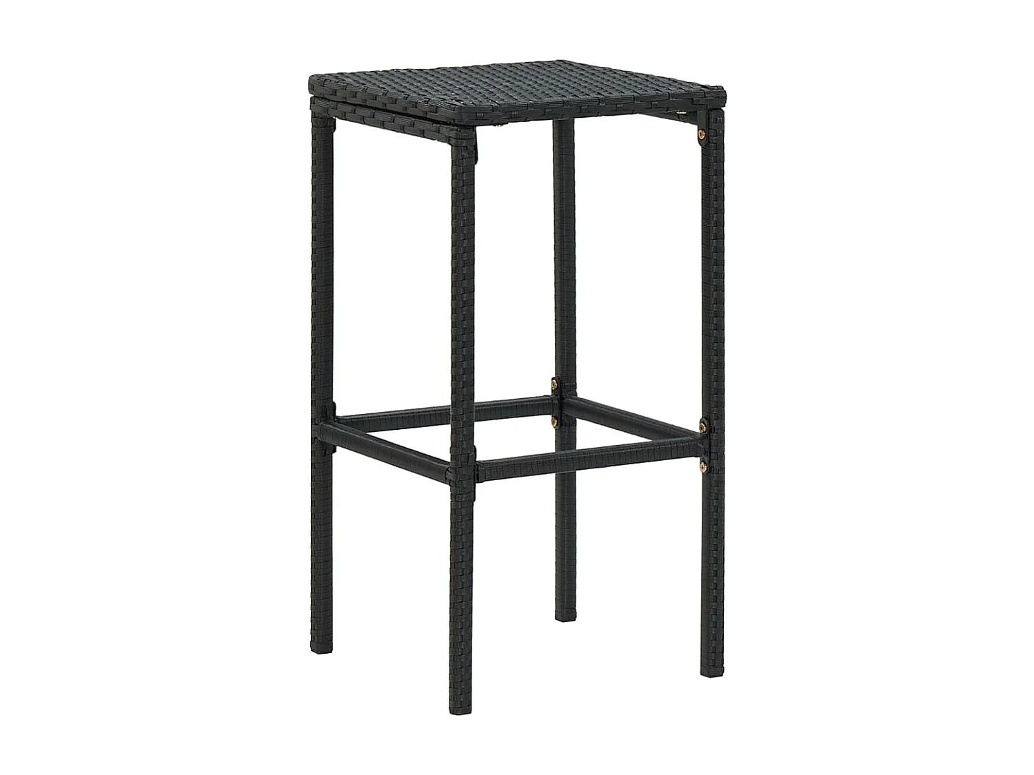 Conjunto de bar para jardín 7 piezas con cojines negro