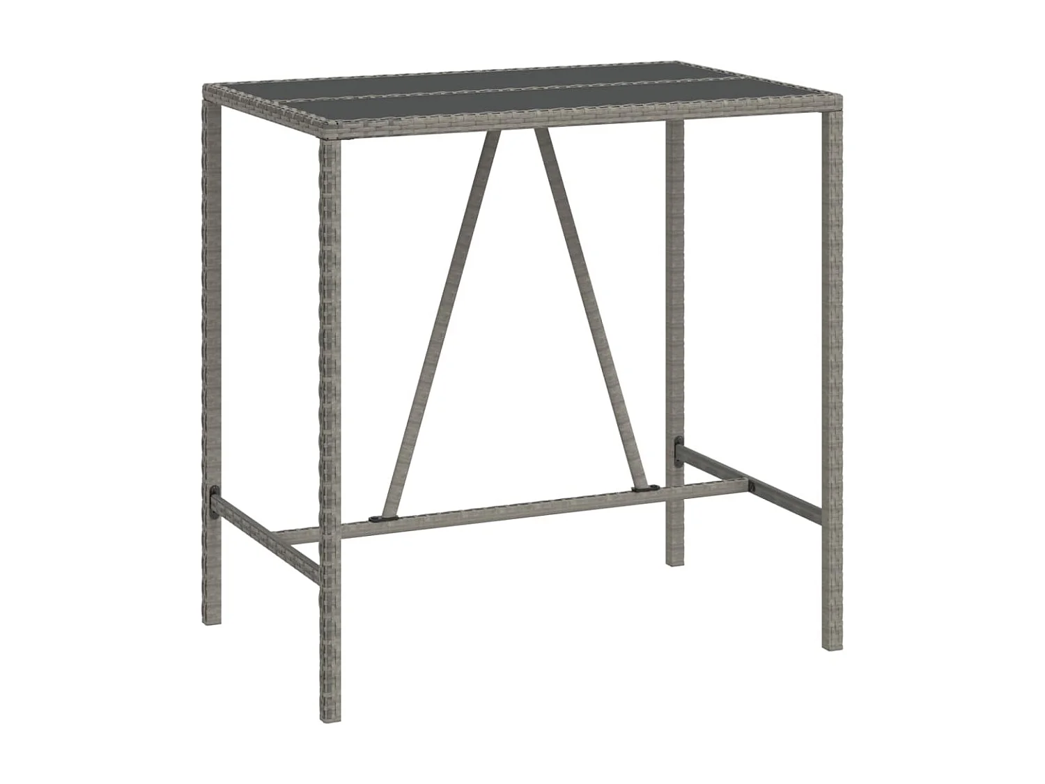 Ensemble de bar de jardin 5 pièces avec coussins gris poly rotin