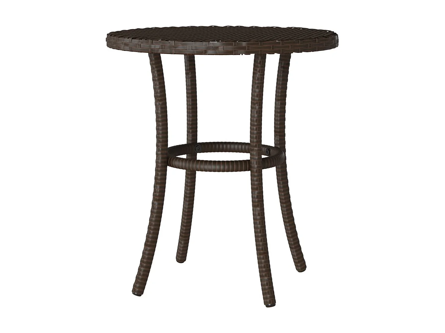 Ensemble de bistro 3 pièces avec coussins marron résine tressée