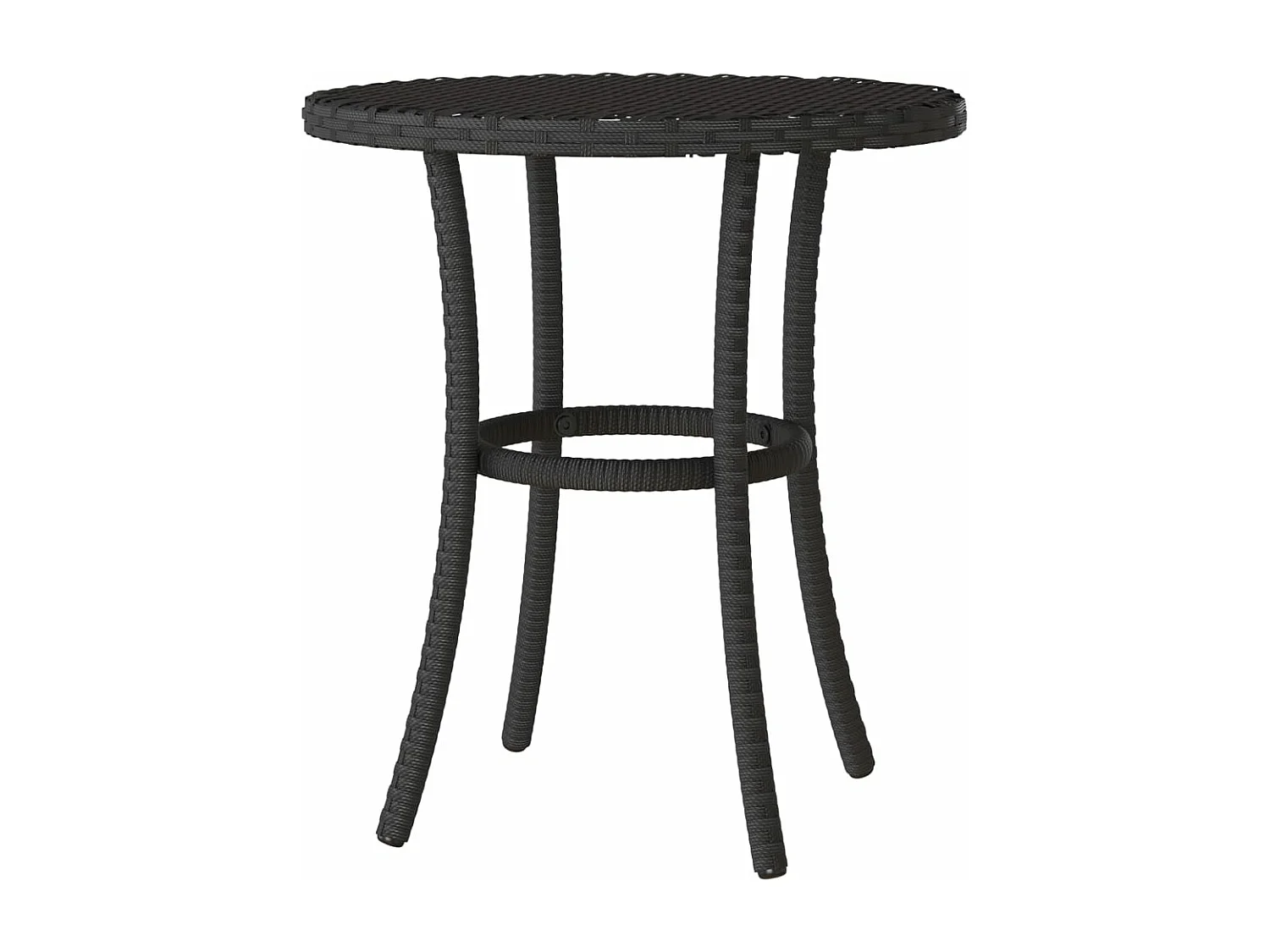 Ensemble de bistro 3 pièces avec coussins noir résine tressée