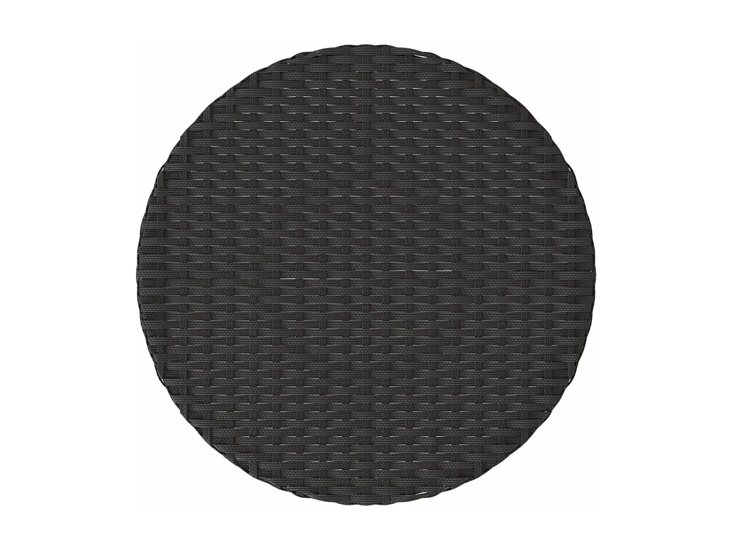 Ensemble de bistro 3 pièces avec coussins noir résine tressée