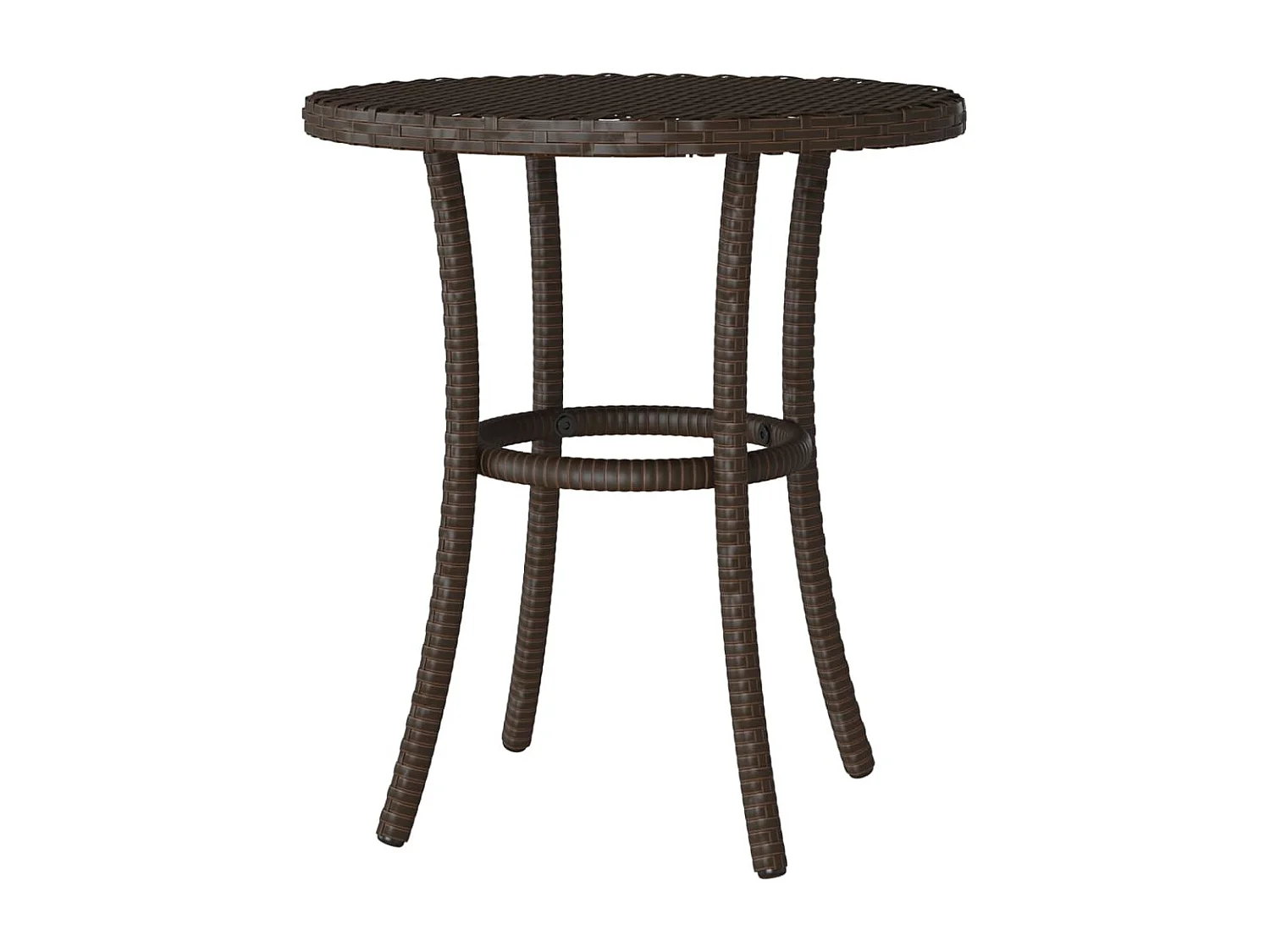 Ensemble de bistro 3 pièces avec coussins marron résine tressée