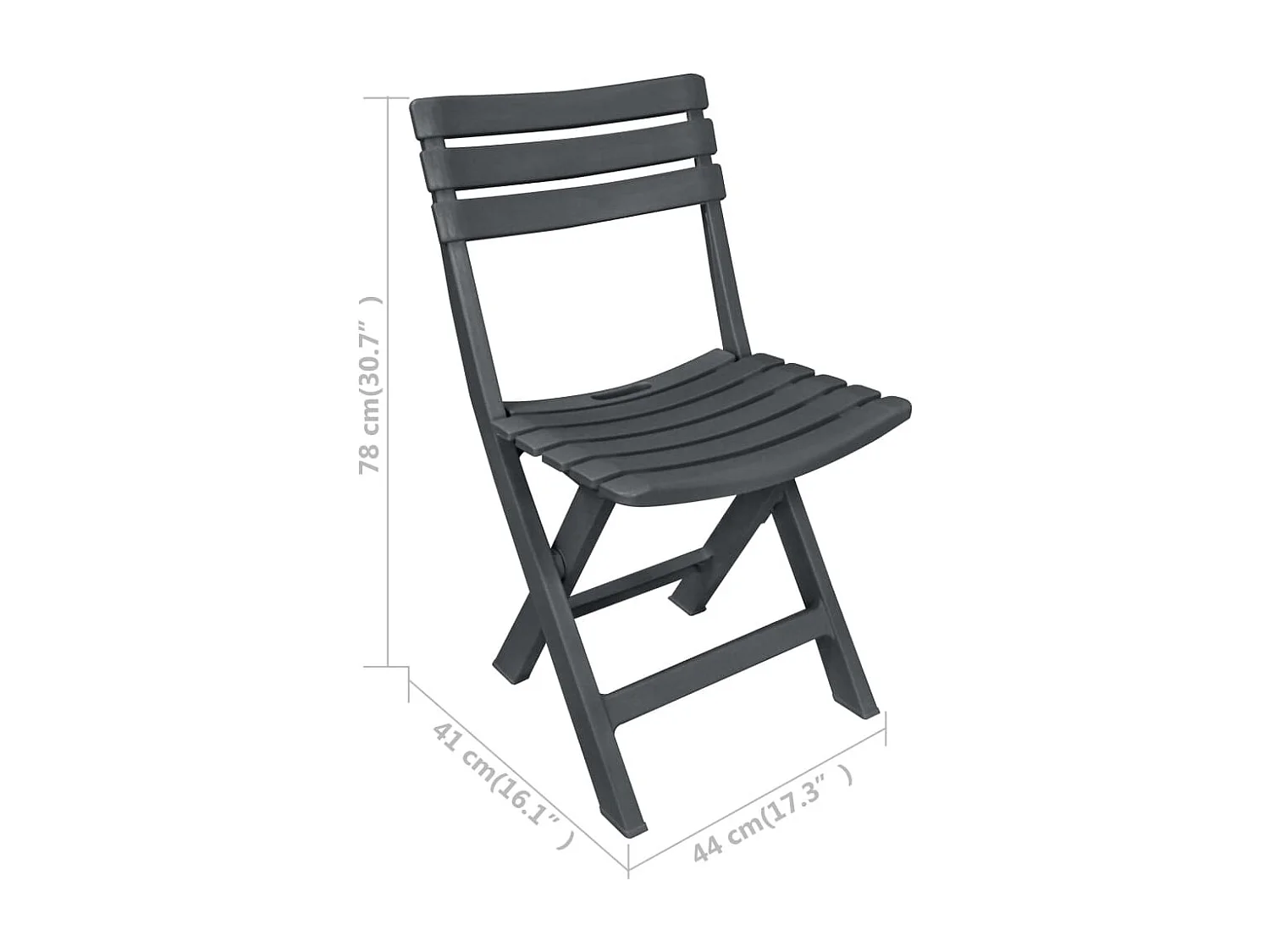 Mobilier de bistro pliable 3 pièces Plastique Anthracite