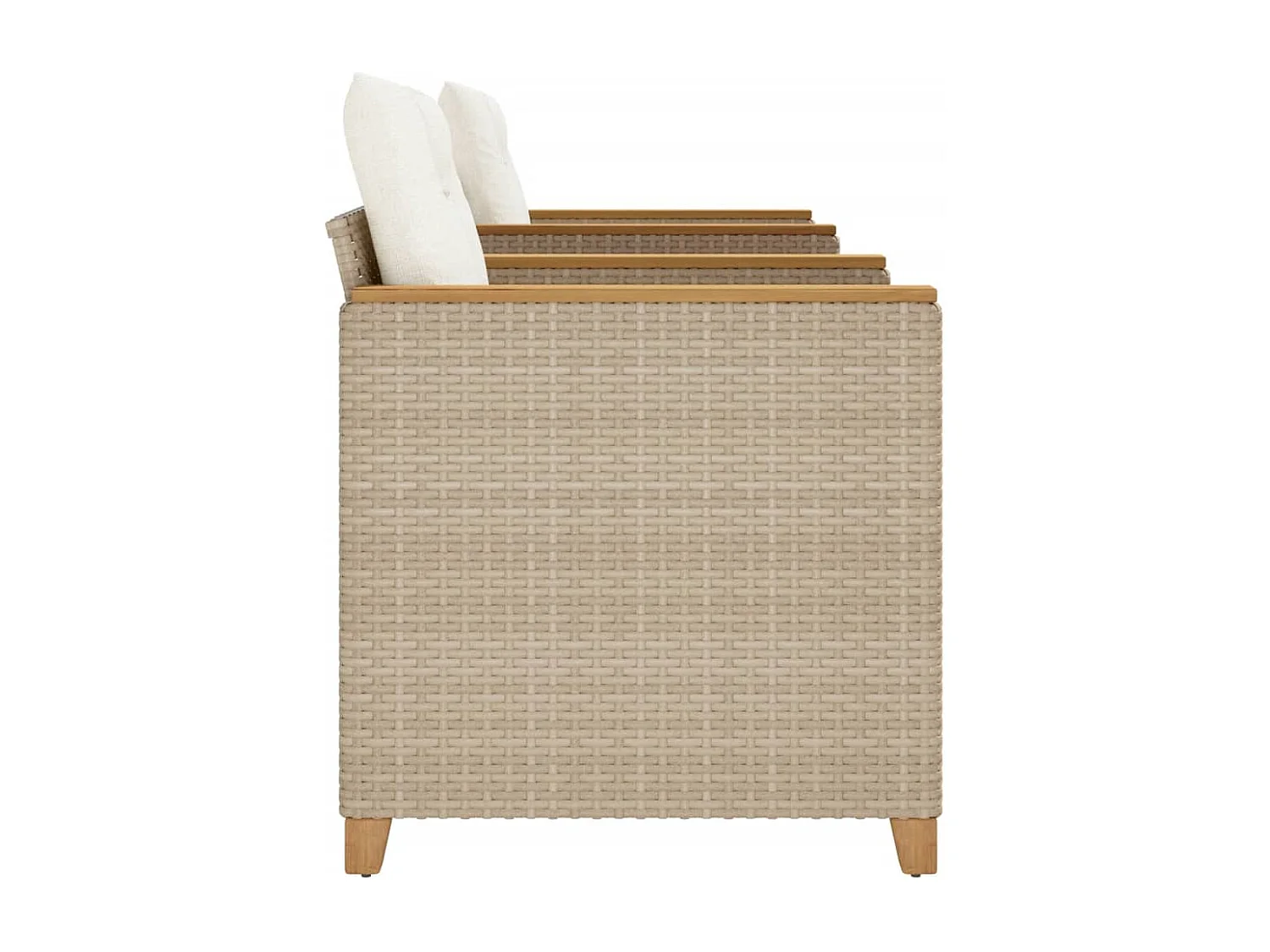 Ensemble de bistro 3 pièces coussins beige résine tressée acacia