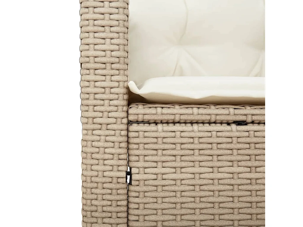 Ensemble de bistro 3 pièces coussins beige résine tressée acacia