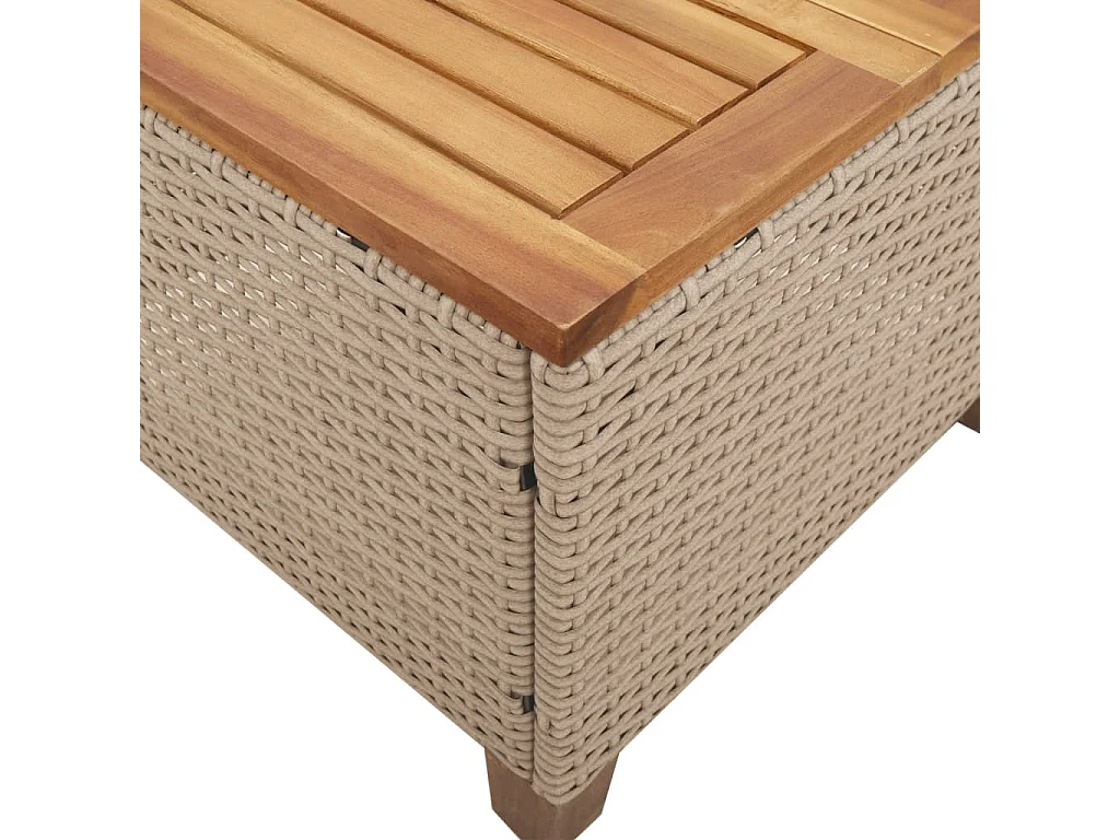 Ensemble de bistro 3 pièces coussins beige résine tressée acacia