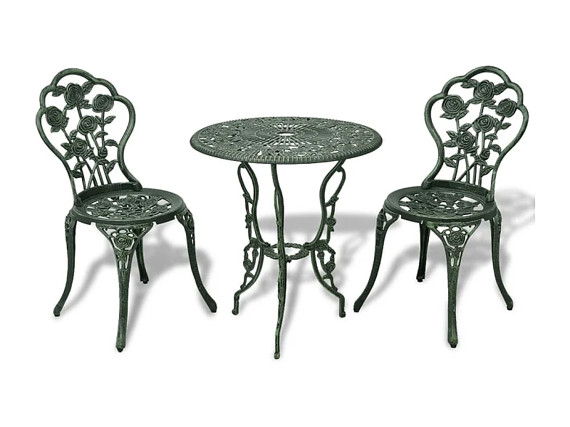 Jeu de bistro 3 pièces Aluminium coulé Vert