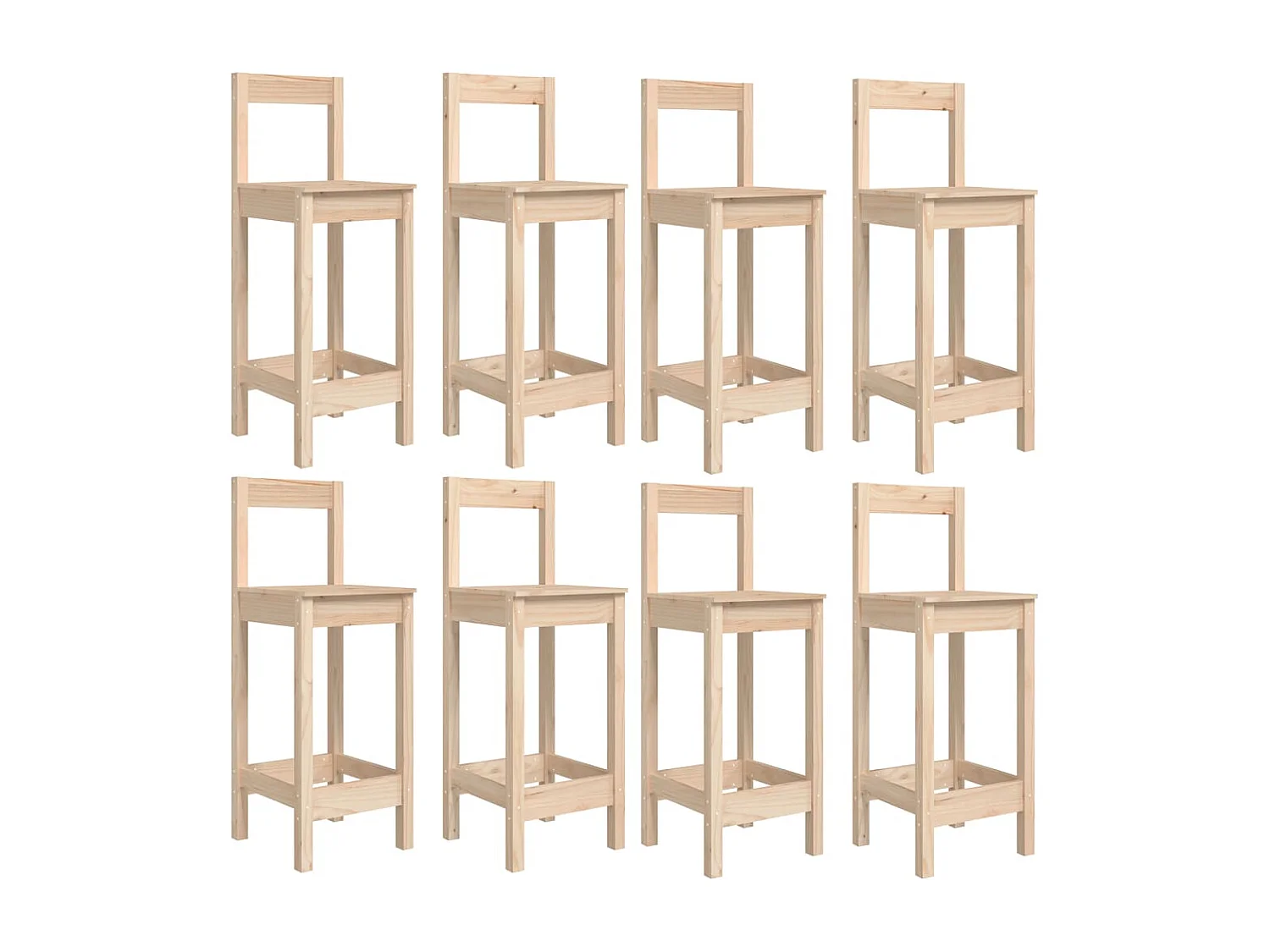 Ensemble de bar de jardin 9 pièces Bois de pin massif