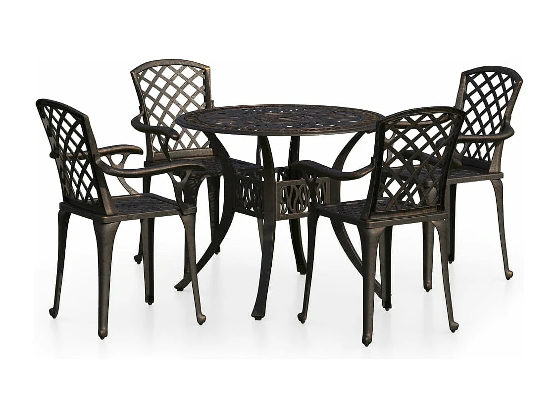 Ensemble de bistro 5 pièces Aluminium coulé Bronze