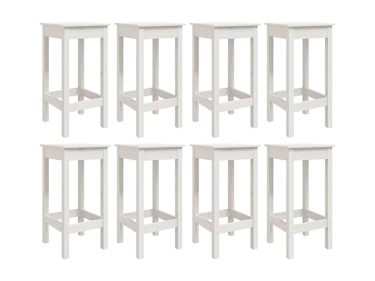 Ensemble de bar de jardin 9 pièces blanc bois de pin massif