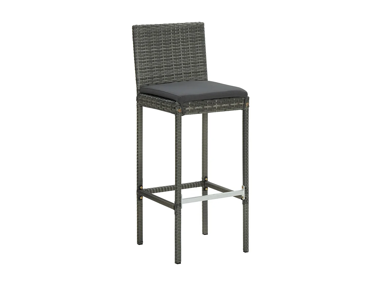 Ensemble de bar de jardin avec coussins 5 pièces Gris
