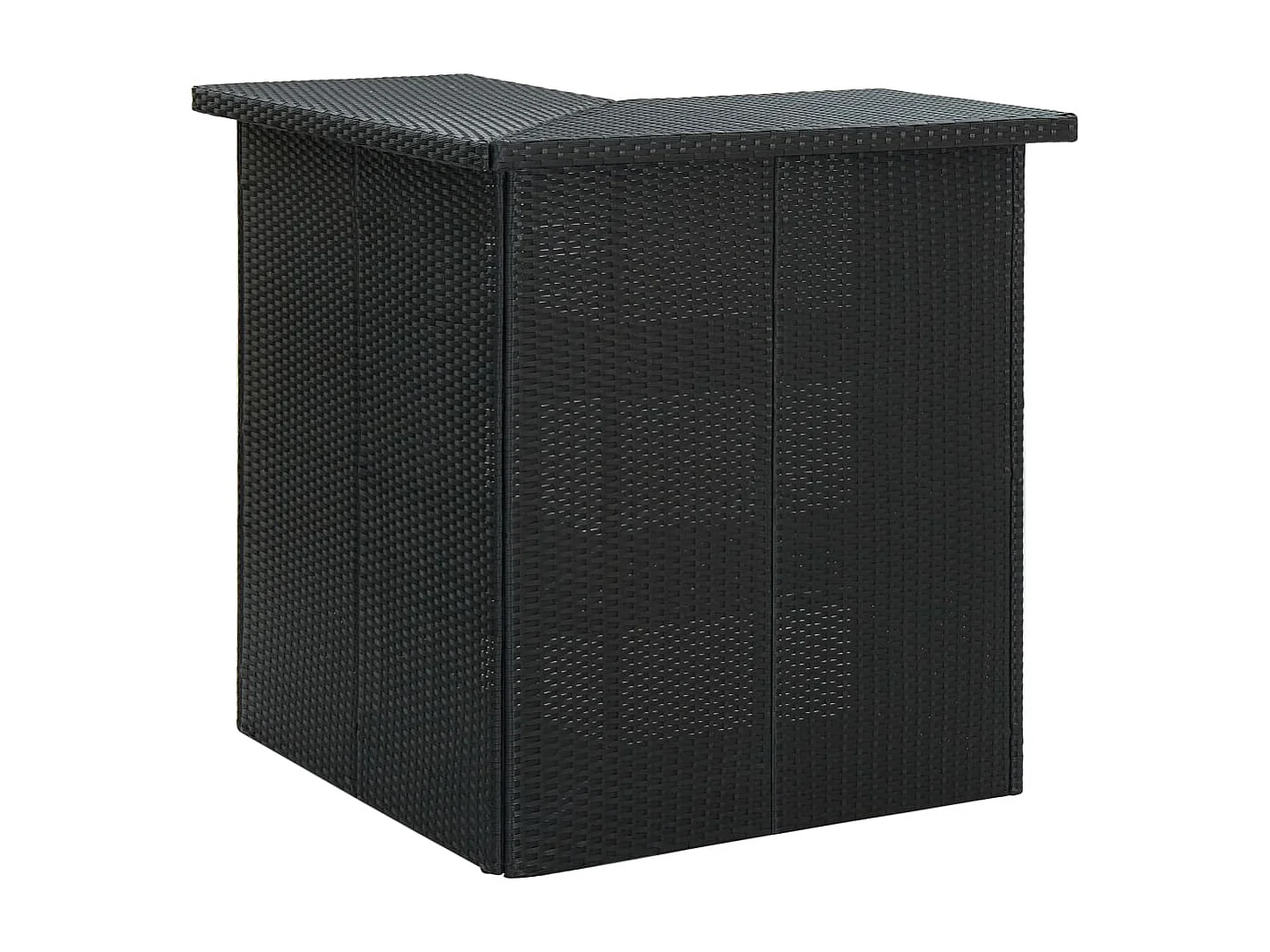 Meuble de bar de jardin 8 pièces avec coussins Résine tressée Noir