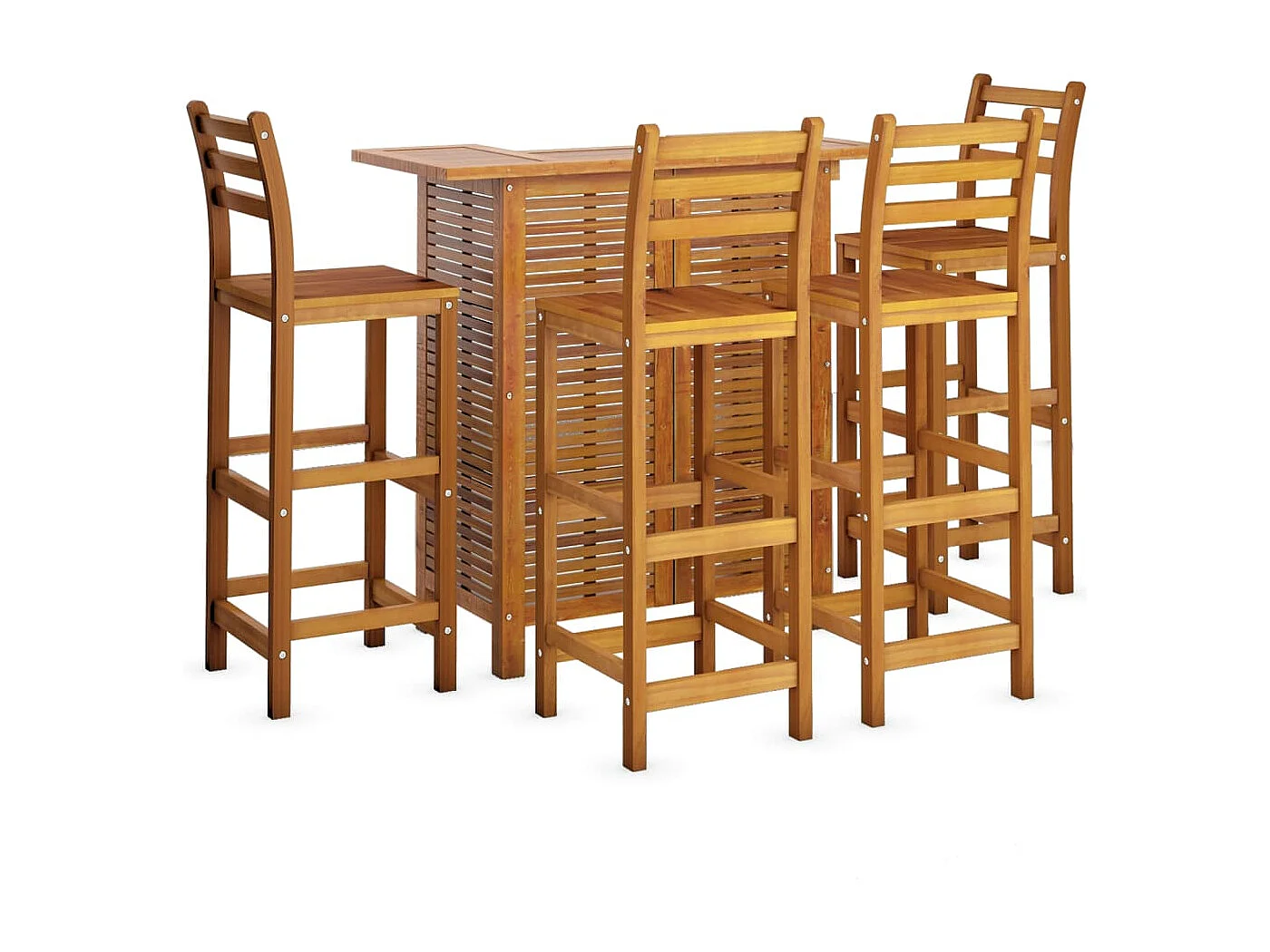 Ensemble de bar de jardin 5 pièces Bois d'acacia solide