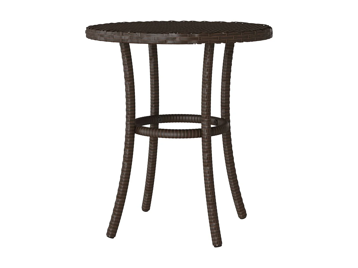 3 peças conjunto bistrô com almofadões vime PE castanho