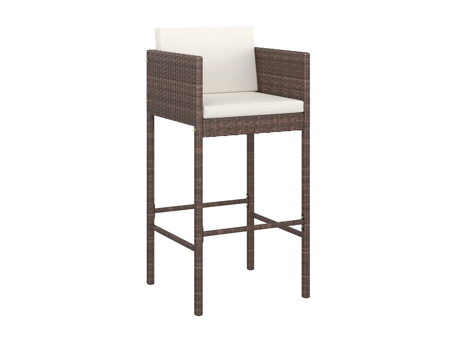 Ensemble de bar de jardin avec coussins 5 pièces marron poly rotin