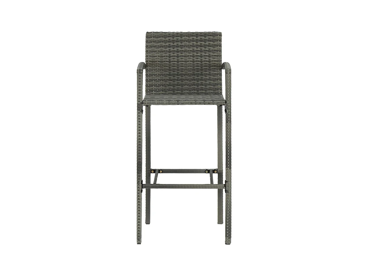 Muebles de bar de jardín 5 piezas ratán PE reposabrazos gris