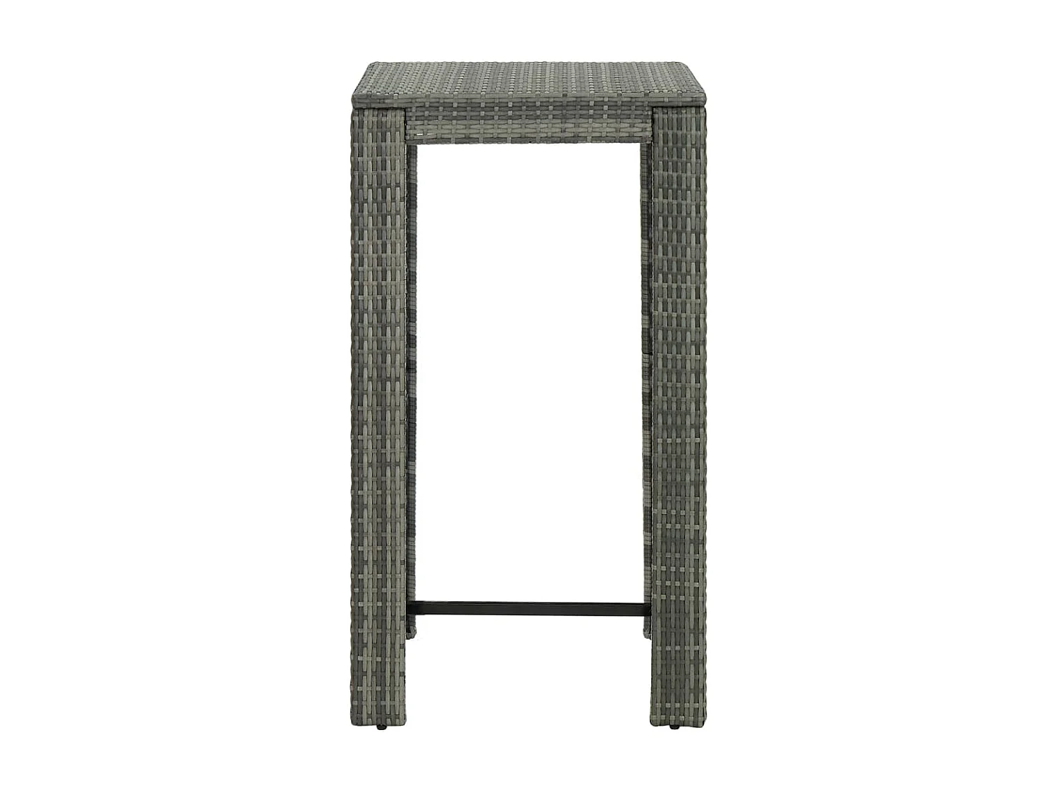 Muebles de bar de jardín 5 piezas ratán PE reposabrazos gris