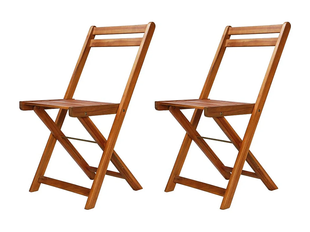 Mesa y sillas bistró plegables 3 piezas madera maciza de acacia