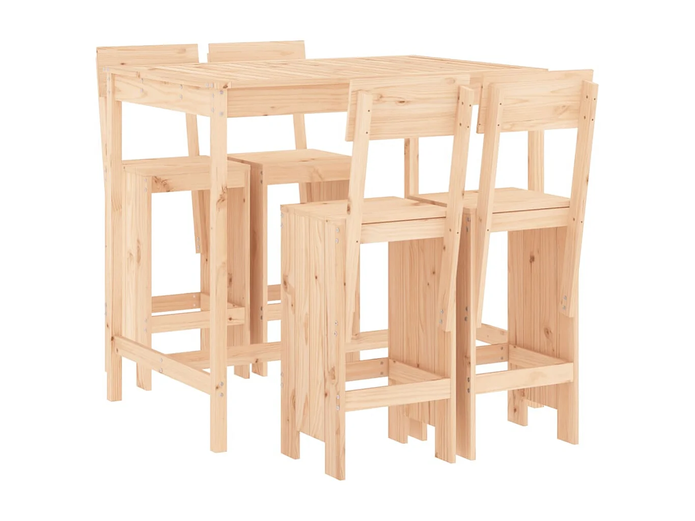 Ensemble de bar de jardin 5 pièces bois de pin massif