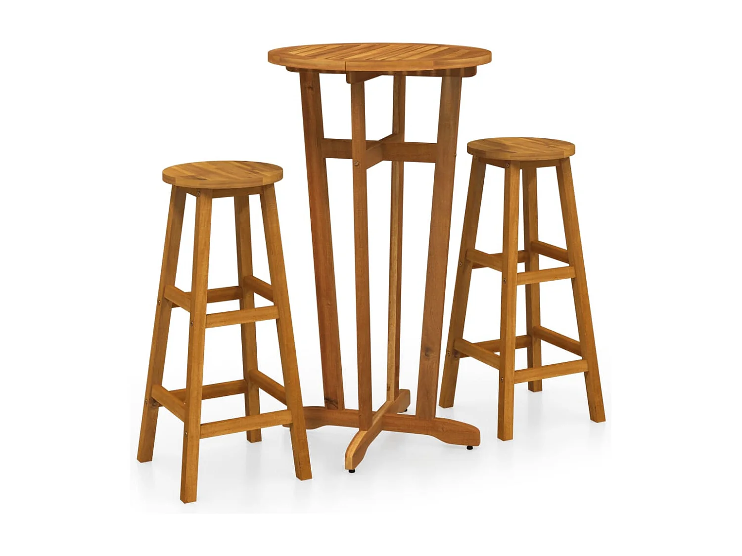 Ensemble de bar 3 pièces Bois d'acacia solide