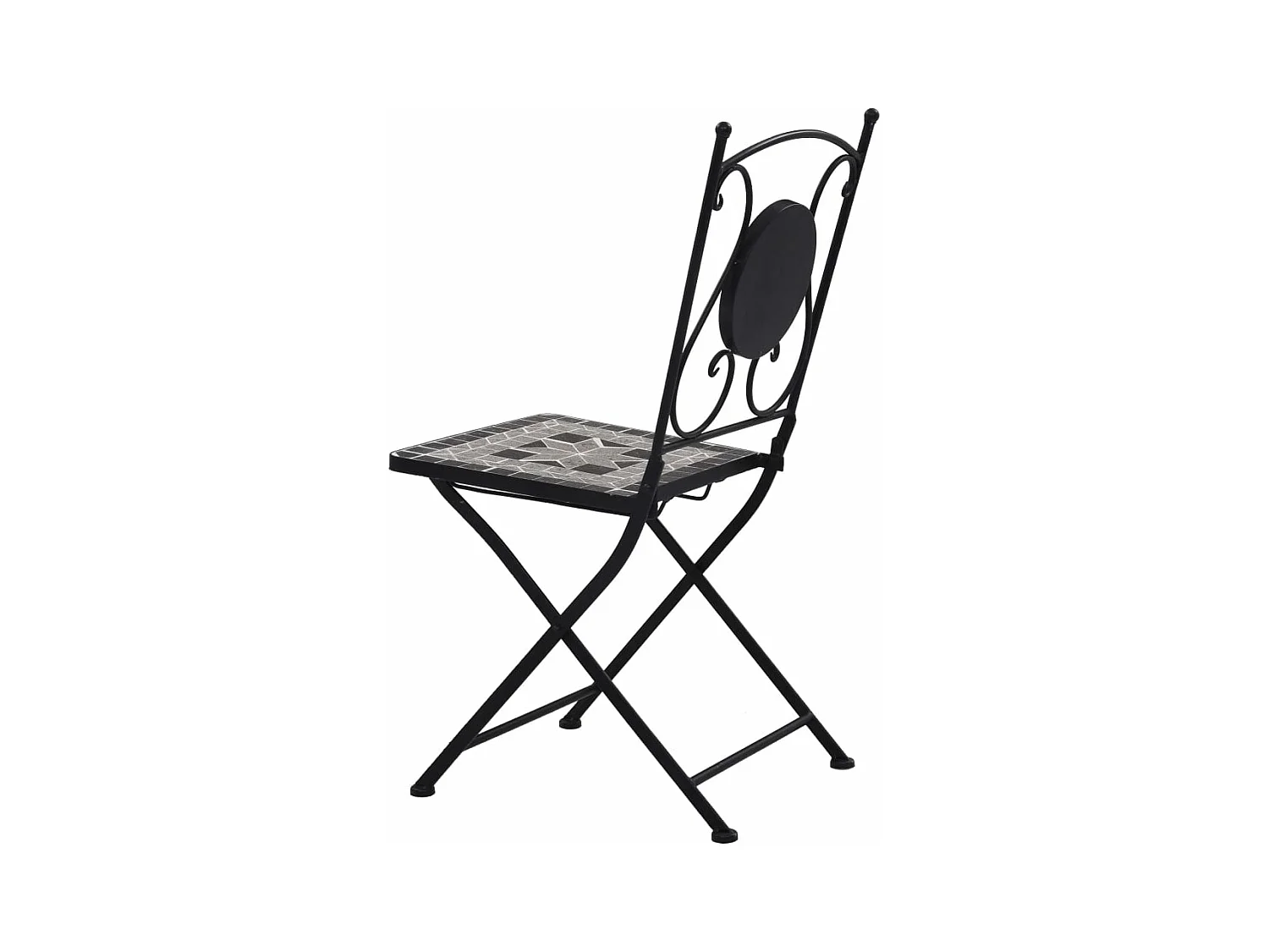 3 peças conjunto bistro em mosaico azulejos de cerâmica cinzento