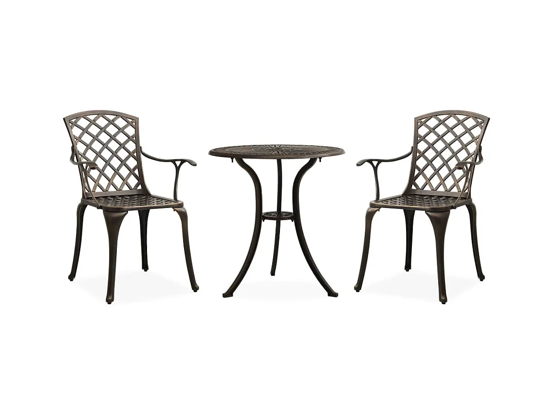 Ensemble de bistro 3 pièces Aluminium coulé Bronze