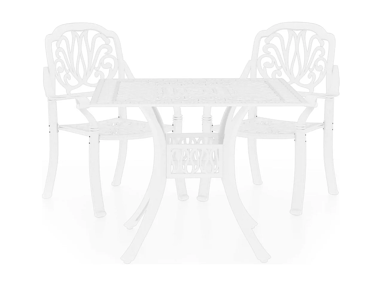 Ensemble de bistro 3 pièces Aluminium coulé Blanc