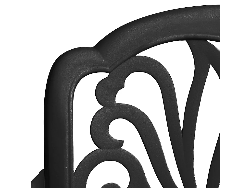 Mesa y sillas de bistró 5 piezas aluminio fundido negro