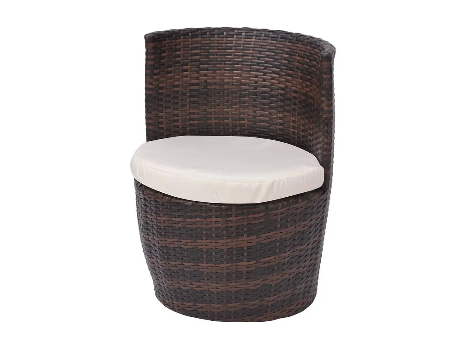 Mobilier de bistro 3 pièces avec coussins Résine tressée Marron