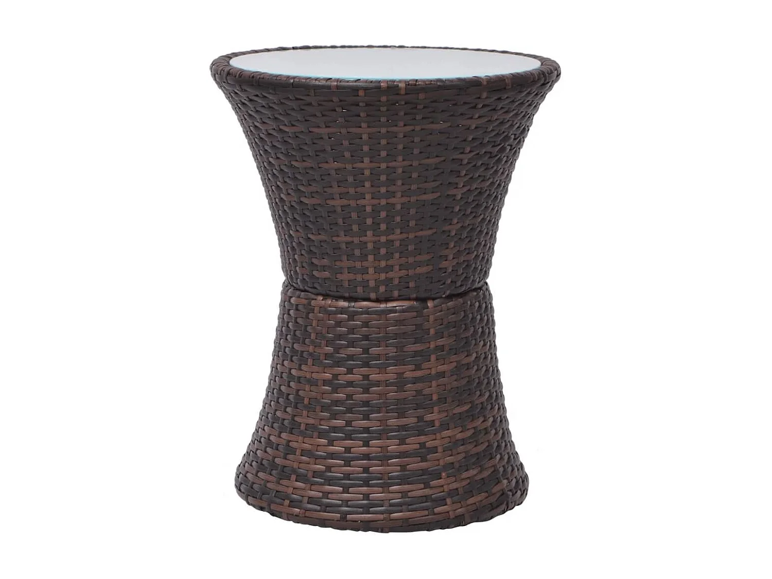 Mobilier de bistro 3 pièces avec coussins Résine tressée Marron