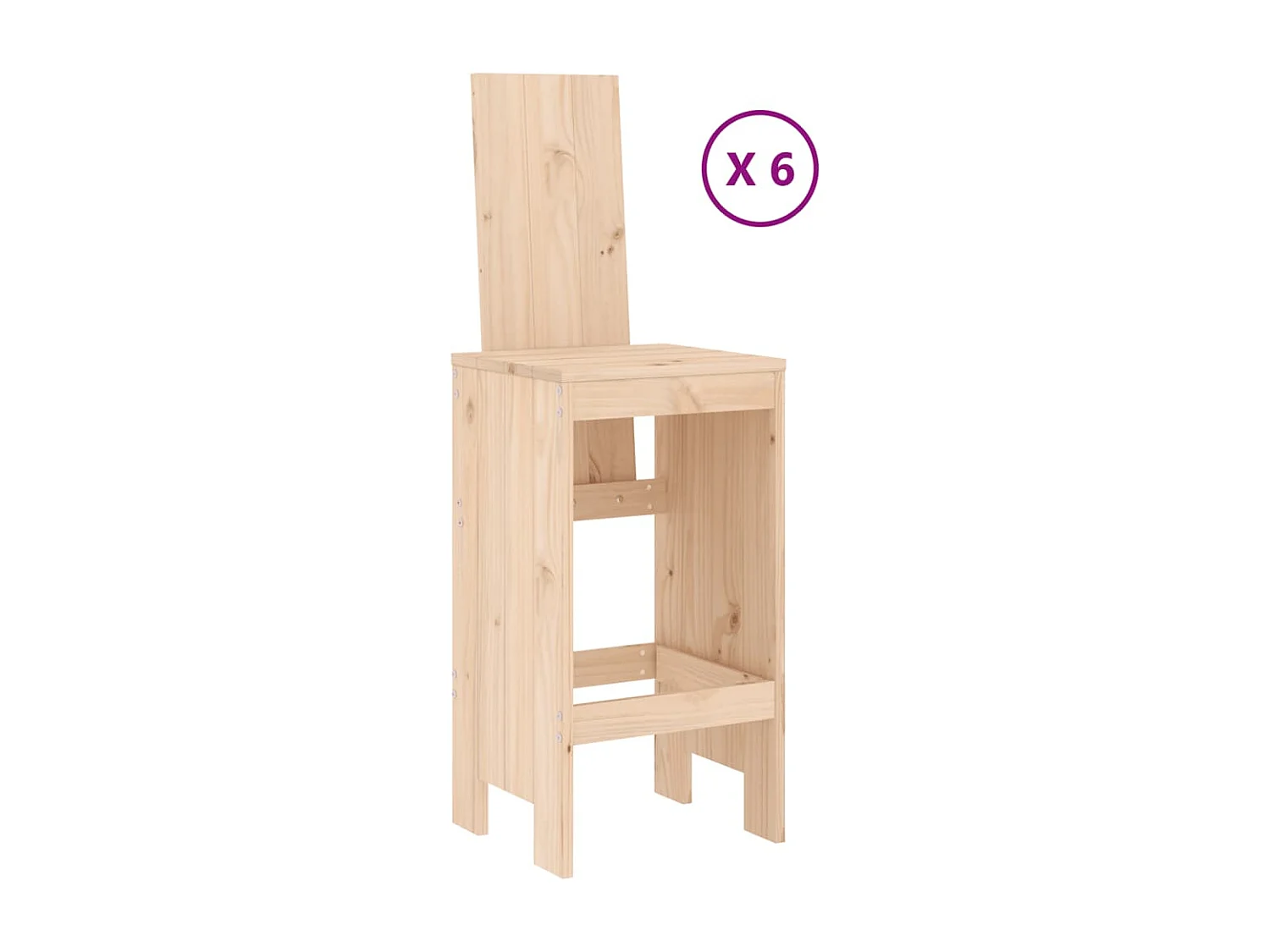 Ensemble de bar de jardin 7 pièces Bois de pin massif