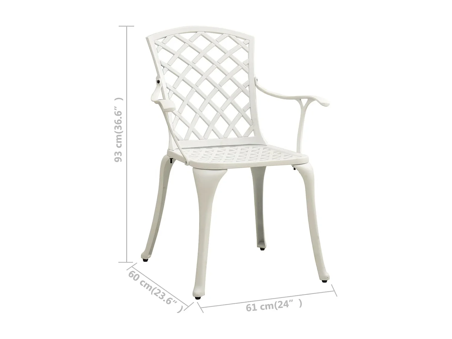 Ensemble de bistro 3 pièces Aluminium coulé Blanc