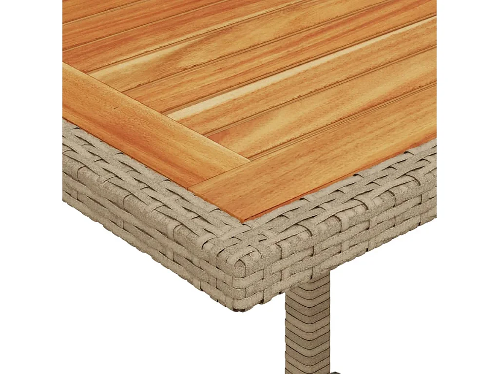 Ensemble de bistro 3 pièces avec coussins beige résine tressée