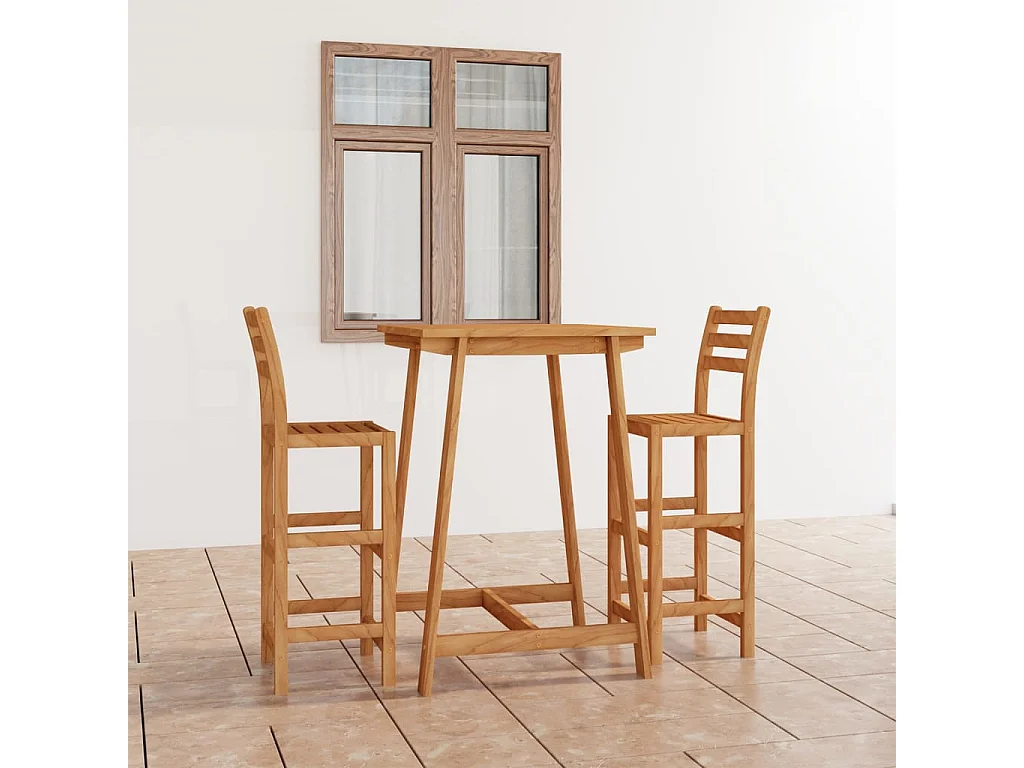 Ensemble de bar d'extérieur 3 pièces Bois d'acacia massif