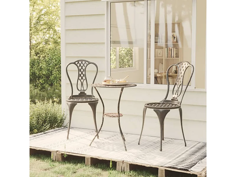 Ensemble de bistro 3 pièces Aluminium coulé Bronze