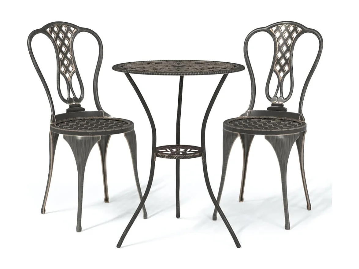 Ensemble de bistro 3 pièces Aluminium coulé Bronze