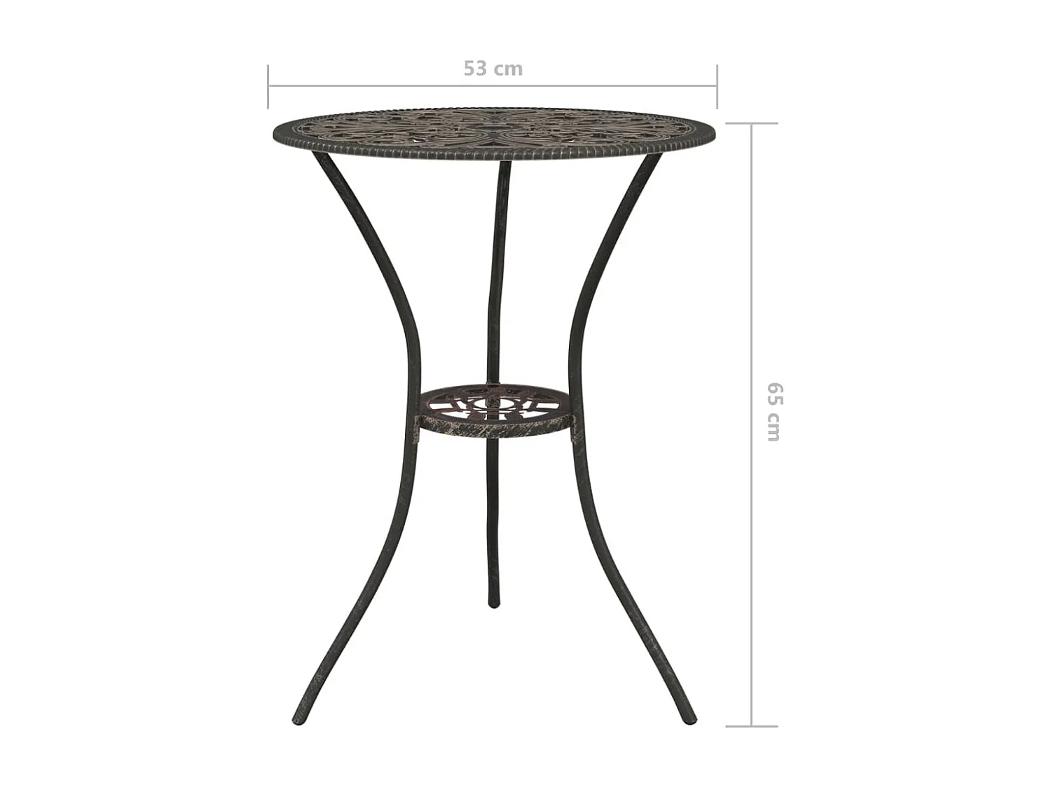 Ensemble de bistro 3 pièces Aluminium coulé Bronze