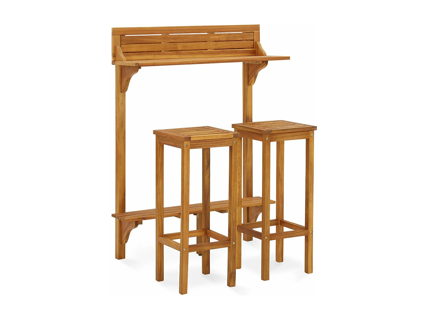 Ensemble de bar de balcon 3 pièces Bois d'acacia solide