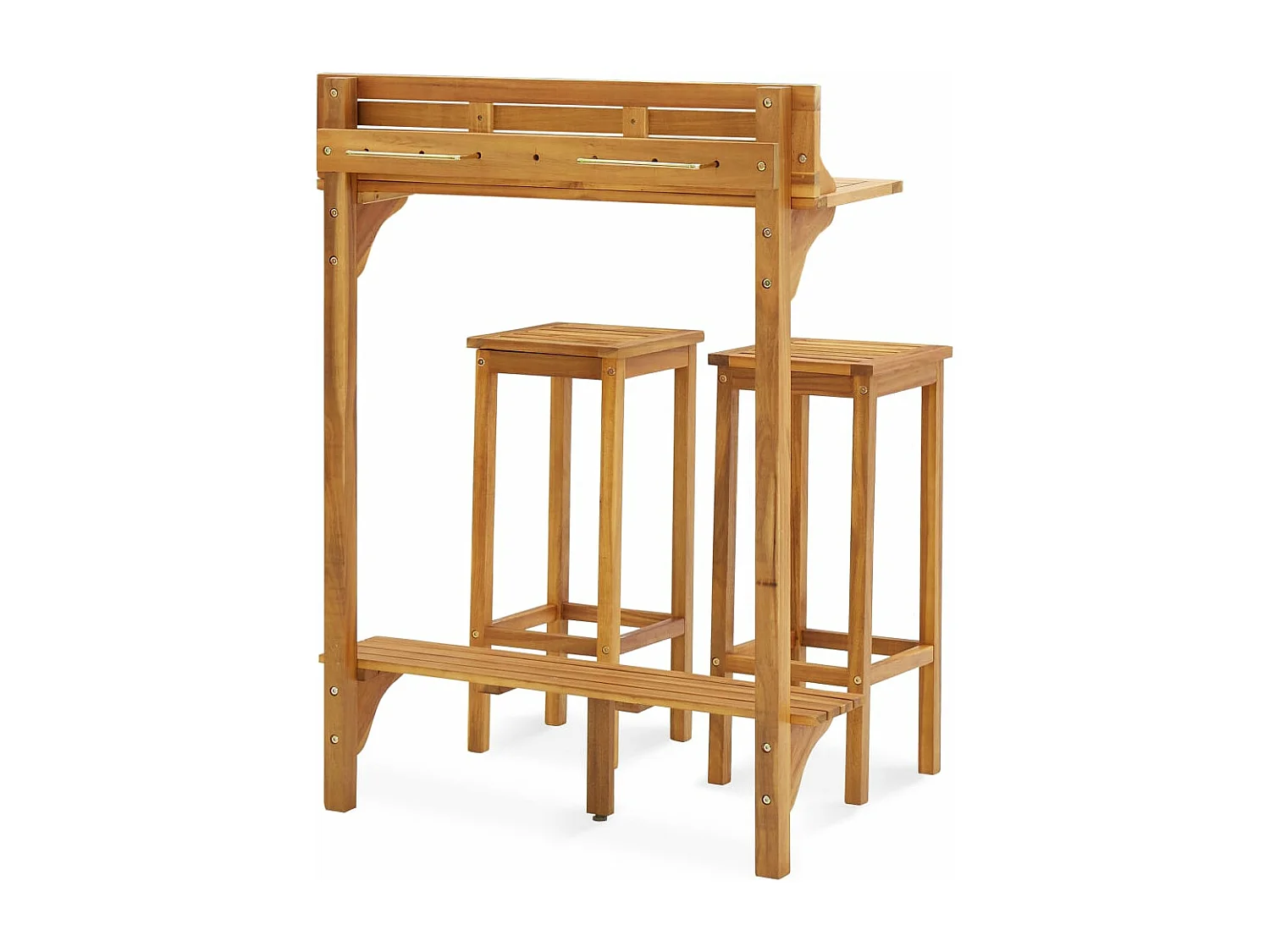 Ensemble de bar de balcon 3 pièces Bois d'acacia solide