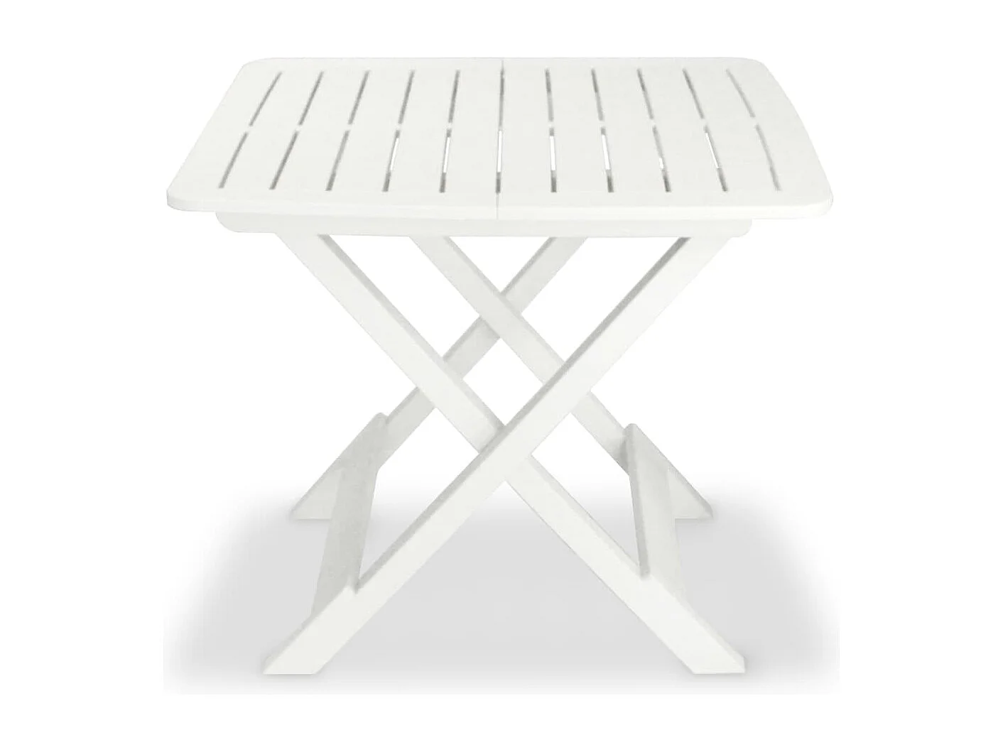 Mesa y sillas bistró de jardín plegables 3 piezas plástico blanco