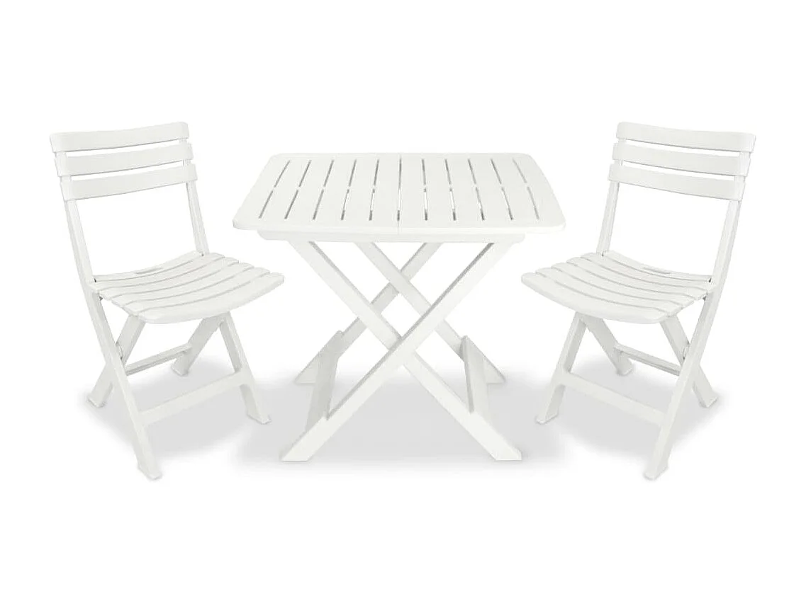 Conjunto bistrô para jardim 3 peças plástico branco