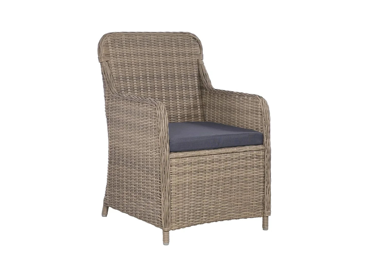 Conjunto bistrô com almofadões 3 peças vime PE castanho