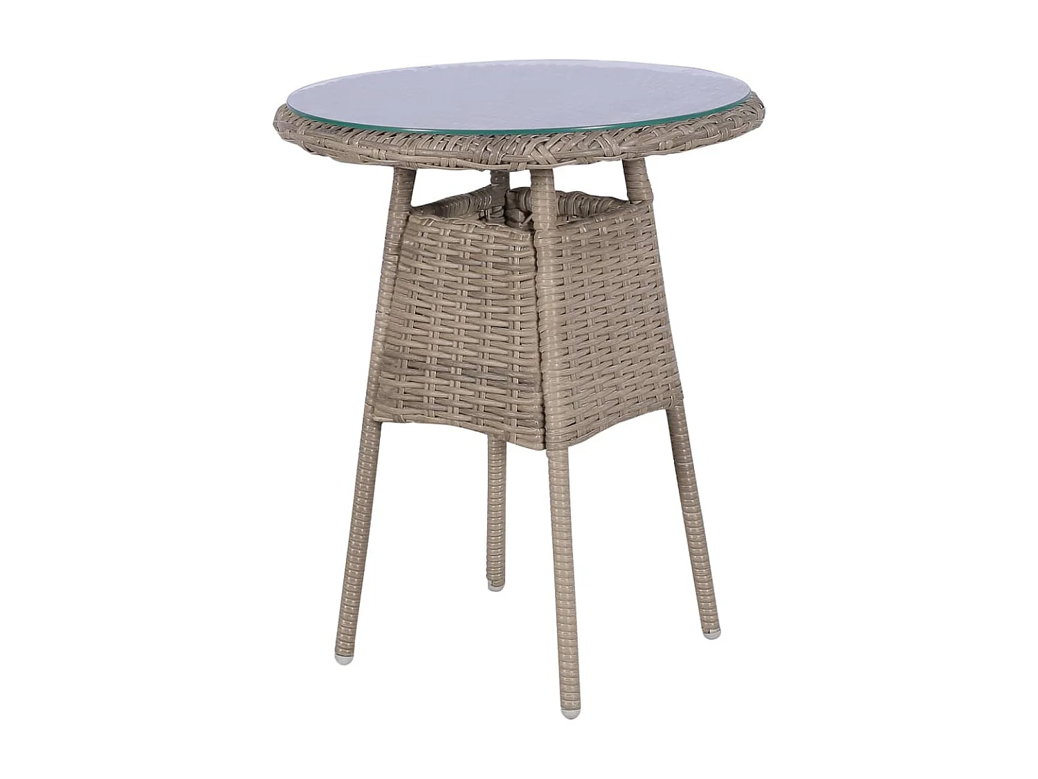 Conjunto bistrô com almofadões 3 peças vime PE castanho