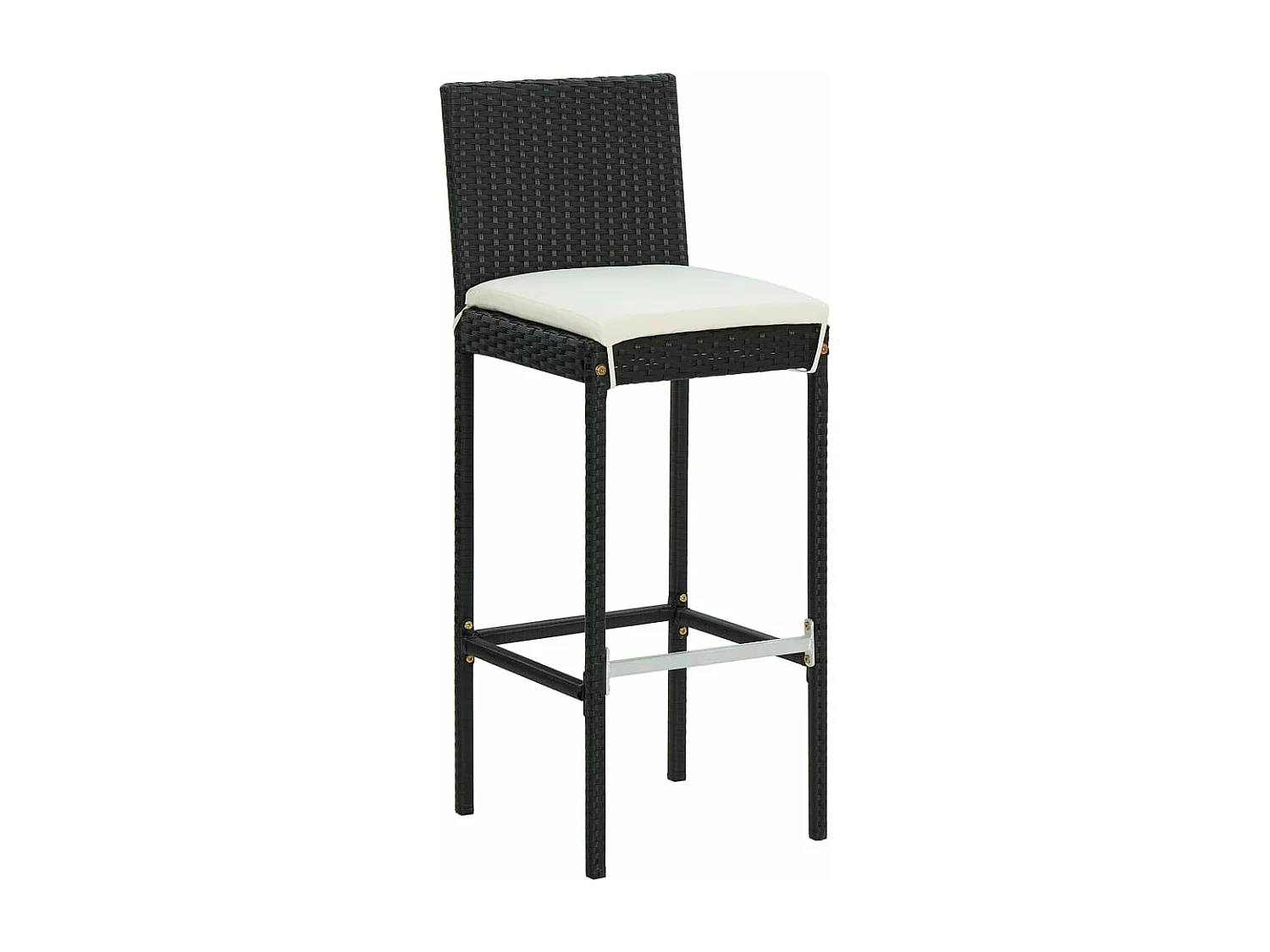 Ensemble de bar de jardin avec coussins 3 pièces Noir