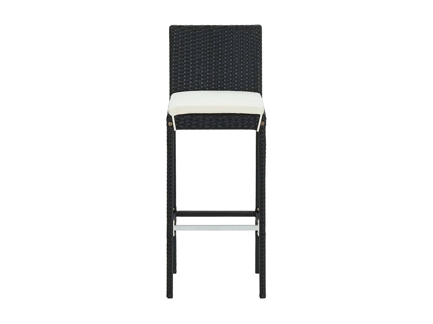Ensemble de bar de jardin avec coussins 3 pièces Noir