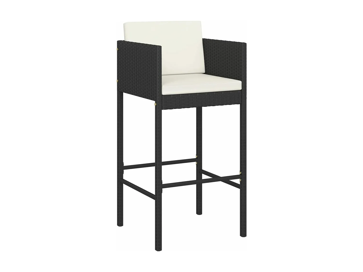 Ensemble de bar de jardin 5 pièces avec coussins noir poly rotin