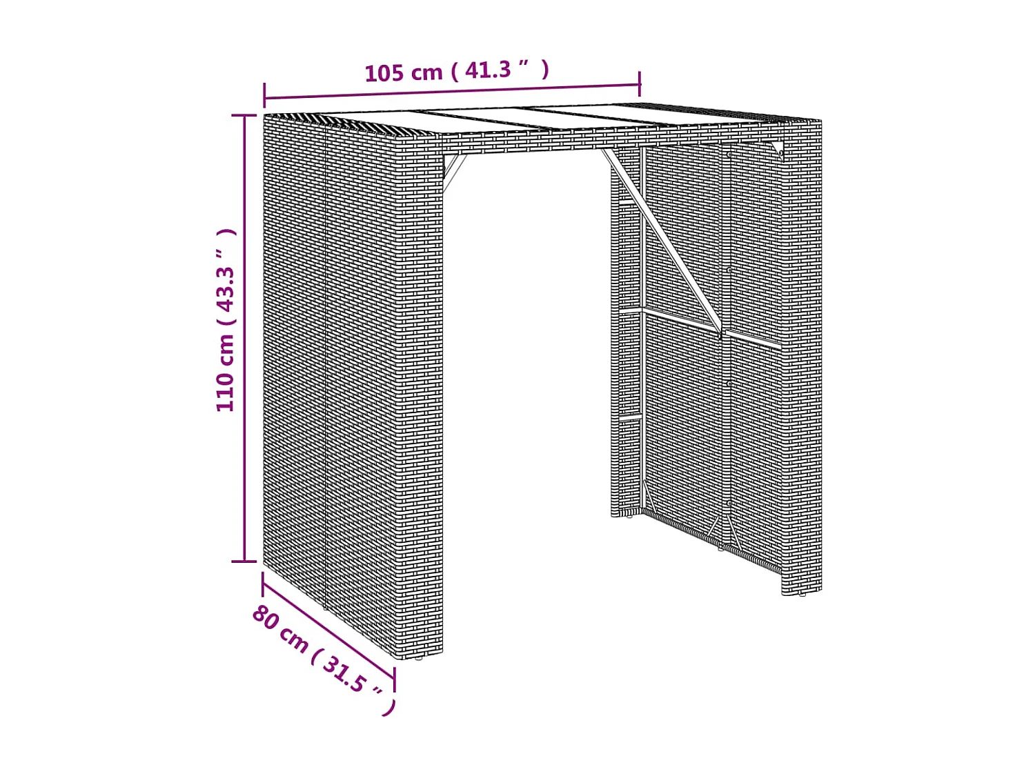 Ensemble de bar de jardin 5 pièces avec coussins noir poly rotin