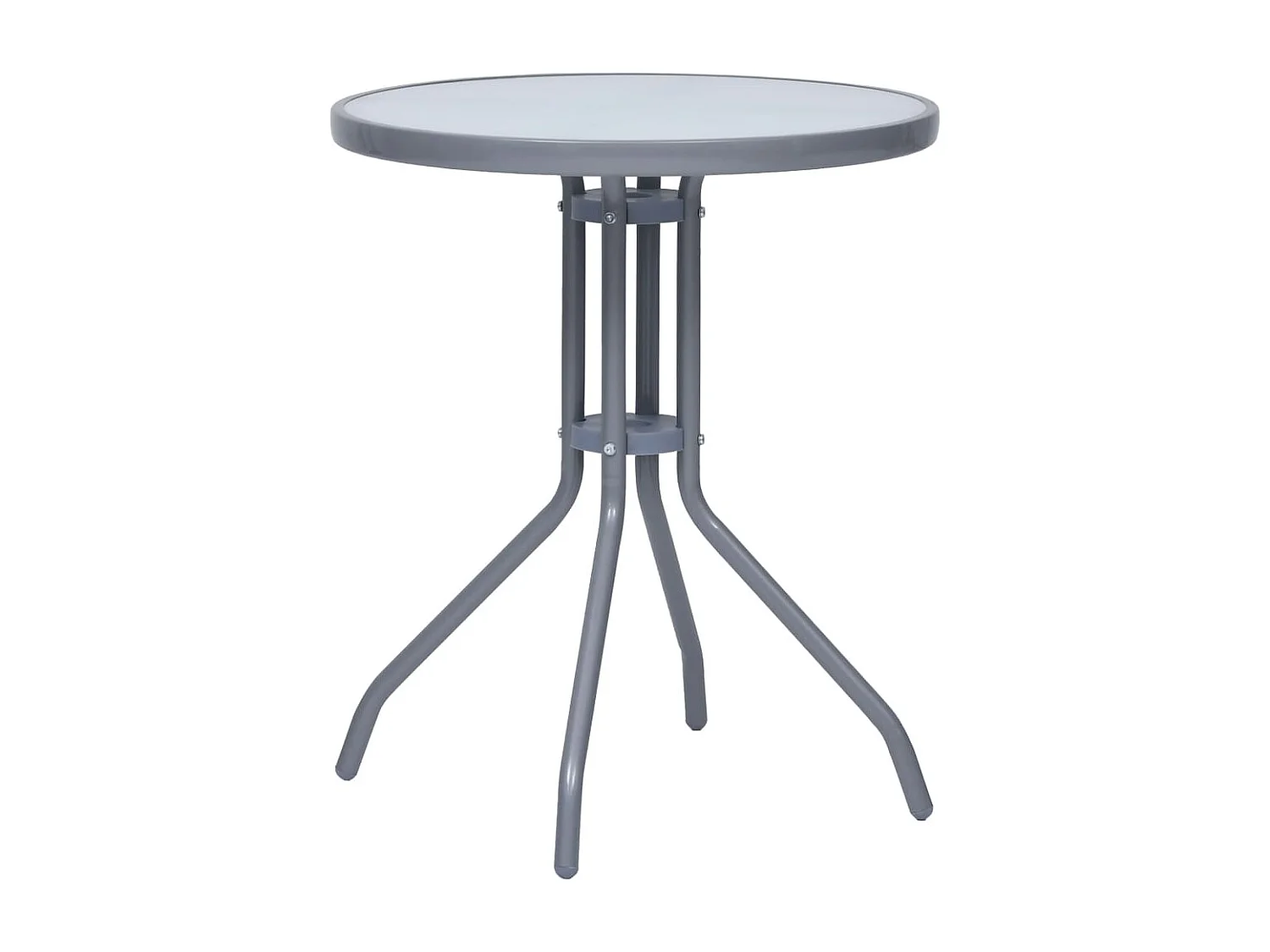 Mobilier de bistro 3 pièces Aluminium et textilène Argenté