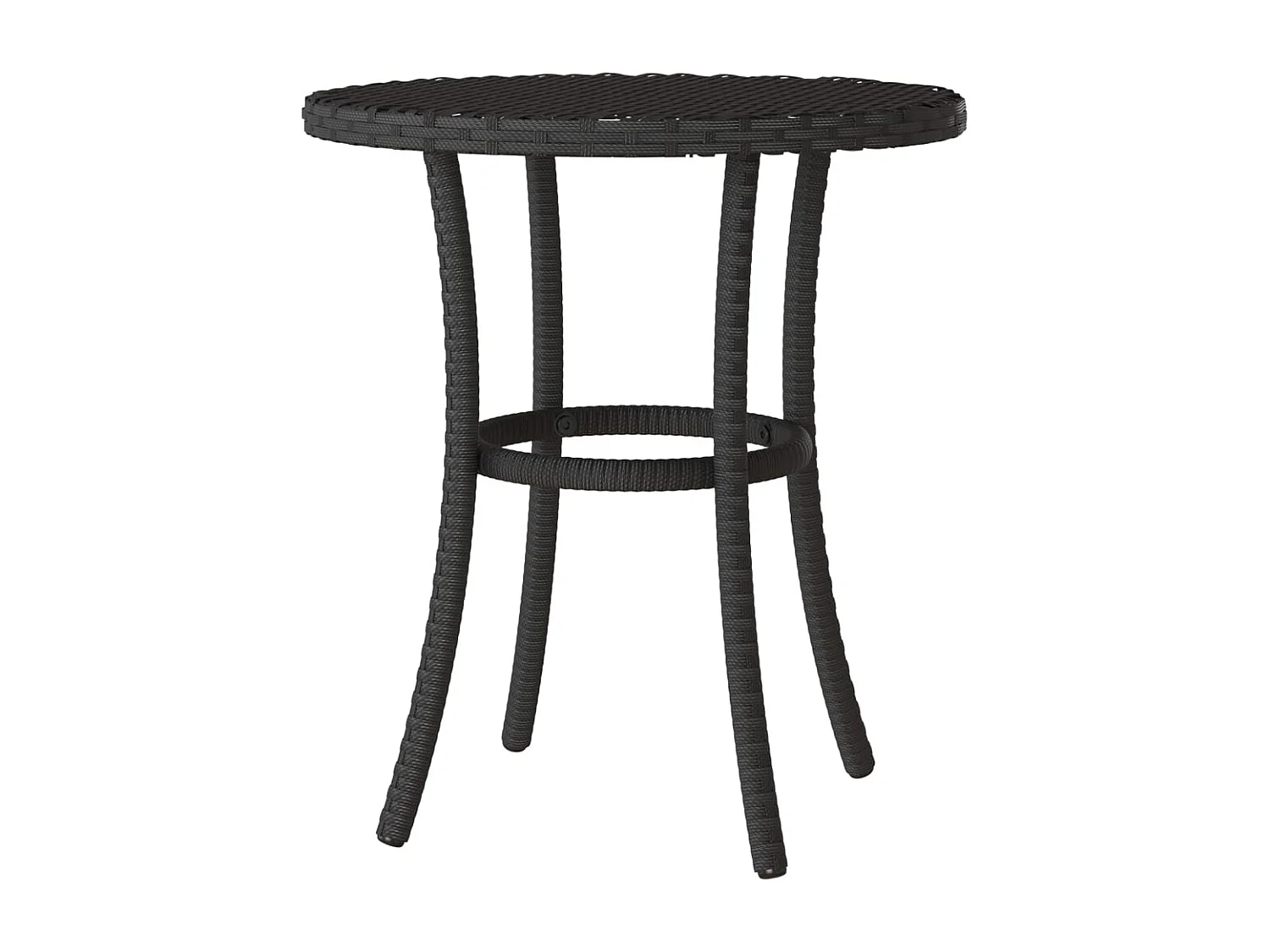 Ensemble de bistro 3 pièces avec coussins noir résine tressée