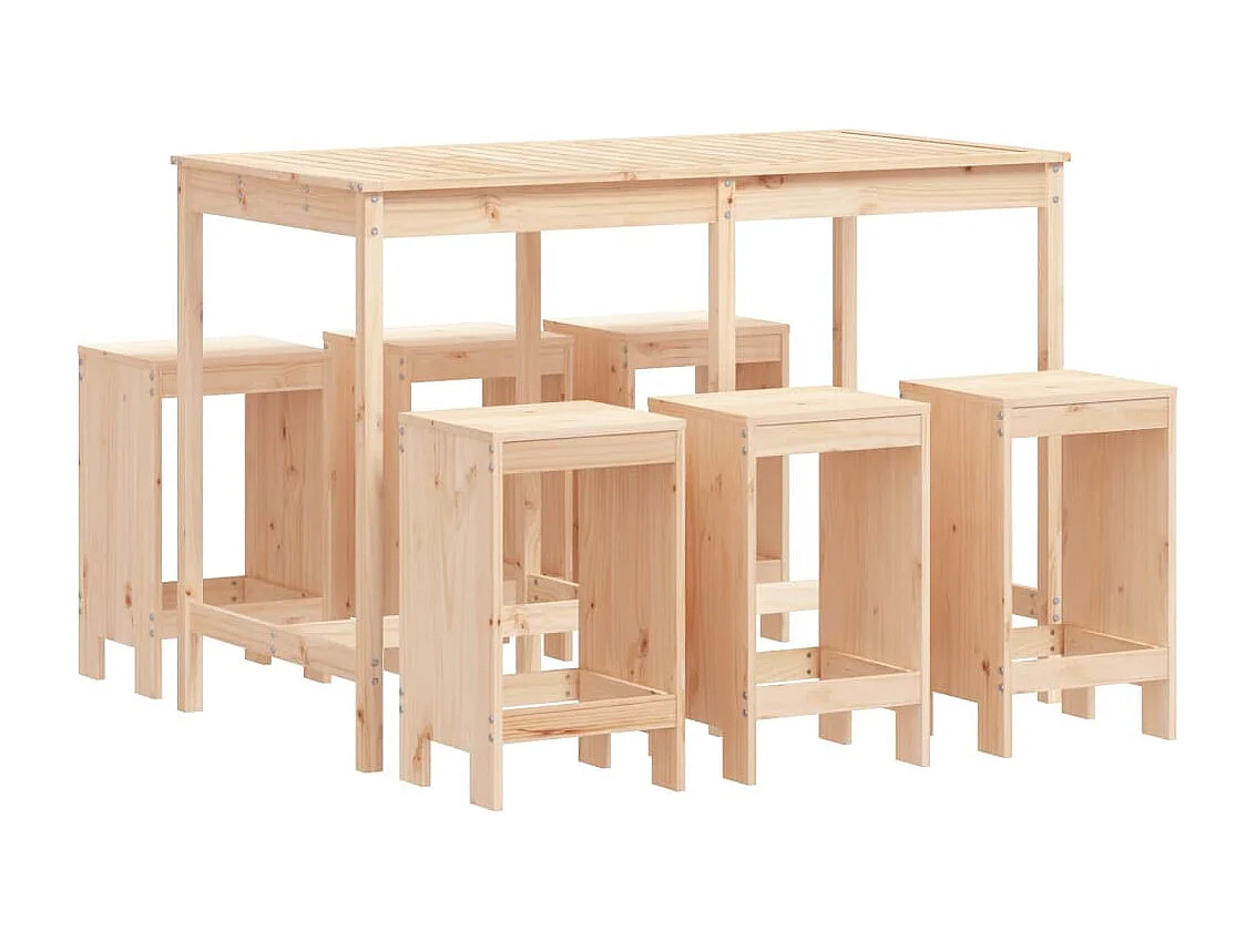 Ensemble de bar de jardin 7 pièces Bois de pin massif